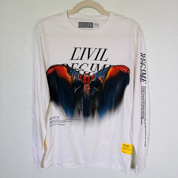 Civil Regime Shirt Mens Small Rebel Youth Moth Graphic Tee Tshirt Gym Lift S - Picture 1 of 10